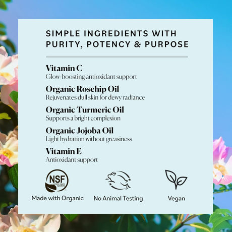 Sky Organics Vitamin C Face Serum, Brightening Glow Oil Serum, 1 fl oz