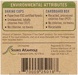 Back of a product packaging with environmental attributes and branding details.