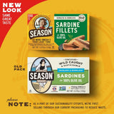 Season Brand Skinless & Boneless Sardines in Pure Olive Oil, 3.75 oz., Case of 12