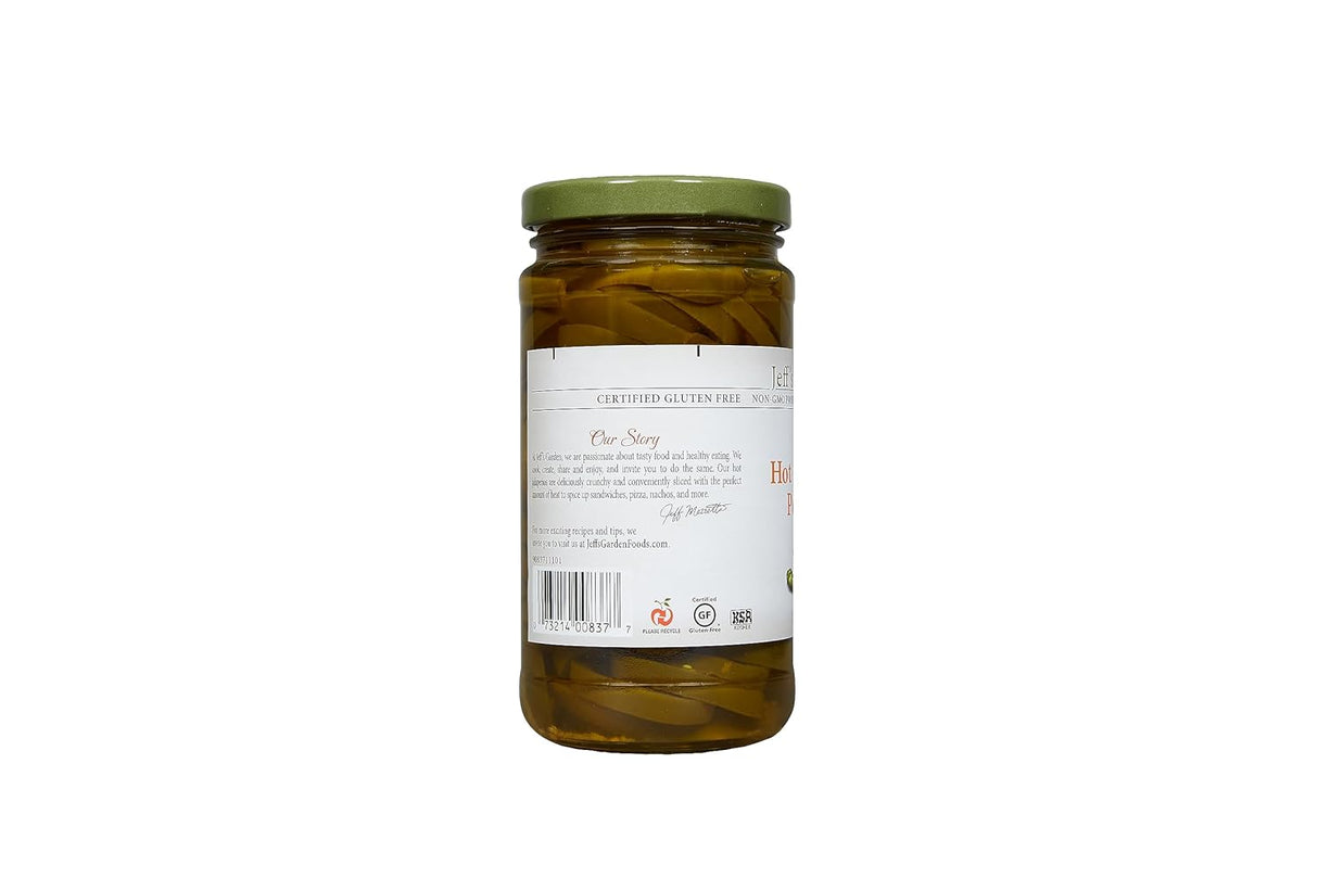 Jeff's Garden Hot Sliced Jalapeno Peppers, 12 oz, Pack of 6