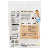 Back of a food package with nutritional information and branding details.