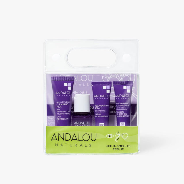 Andalou Naturals To Go Defying Routine, 4 ct Gluten-Free - Travel-Friendly Skincare