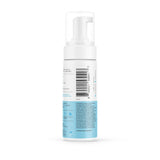 Foam pump bottle with blue label on a white background