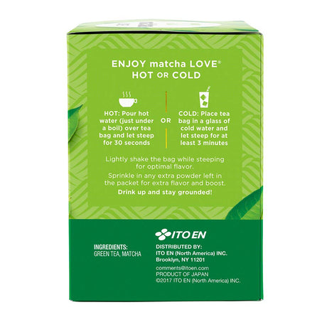 Matcha Love Traditional Green Tea Bags, Organic Japanese Matcha, 10 Bags per Box, Pack of 6