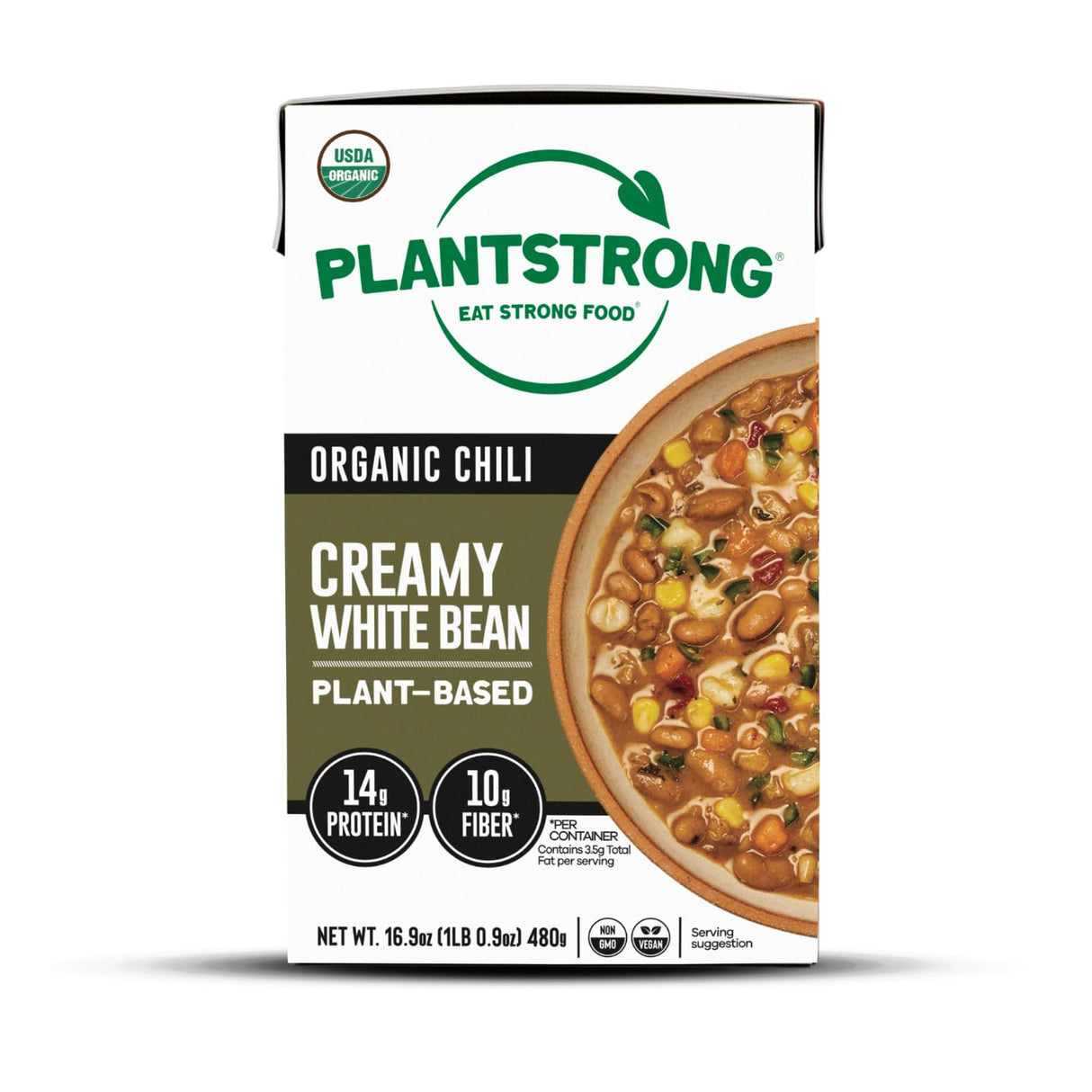 Plantstrong Creamy White Bean Chili, 16.9 fl oz, Pack of 6