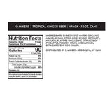 Nutrition facts label for Q Mixers Tropical Ginger Beer on a white background