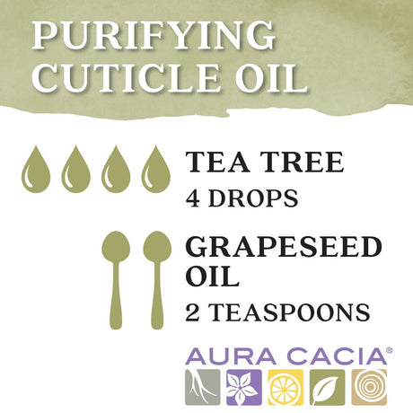 Aura Cacia Pure Tea Tree Essential Oil, 100% Natural, Cleansing & Purifying, 2 fl oz