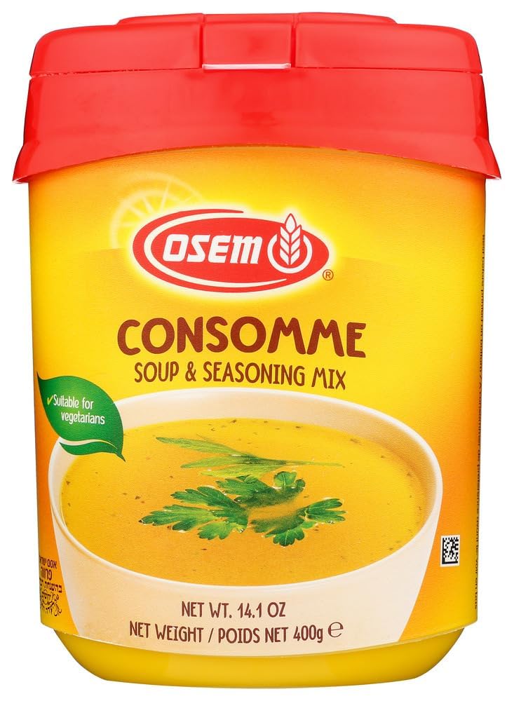 Osem Natural Consomme Soup & Seasoning Mix (12-Pack, 14.1 Oz Each) Kosher, Dairy-Free, Product of Israel