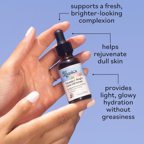 Sky Organics Vitamin C Face Serum, Brightening Glow Oil Serum, 1 fl oz