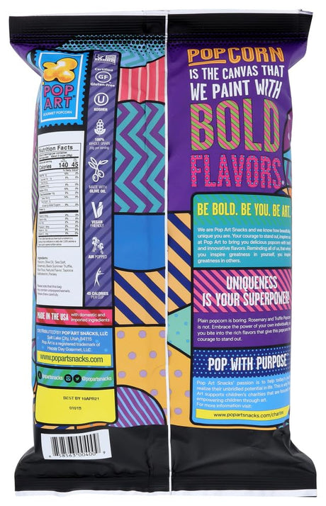 Palomitas de maíz Pop Art Gourmet: trufa de romero, paquete de 9, bolsas de 4 oz