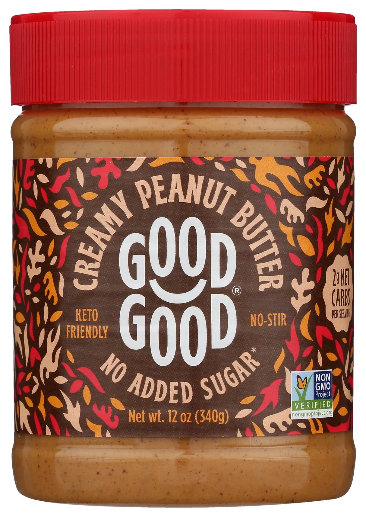 Good Good - Creamy Peanut Butter, 12 oz (Pack of 6) - Gluten-Free Spread
