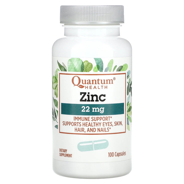Quantum Health Zinc 22mg, 100 Cap - Immune Support Supplement
