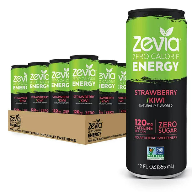 Zevia Energy Straw Kiwi, 12 x 12 Fl Oz - Cozy Farm 
