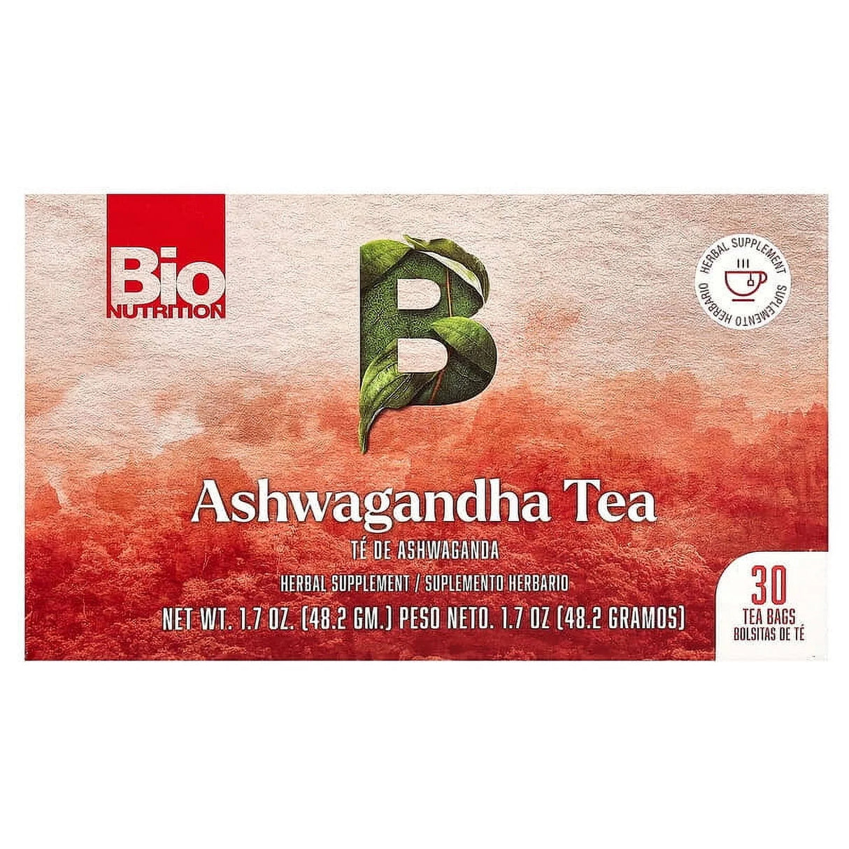 Bio Nutrition - Ashwagandha Tea, 30 Bags (Pack of 1) - Stress Relief Support