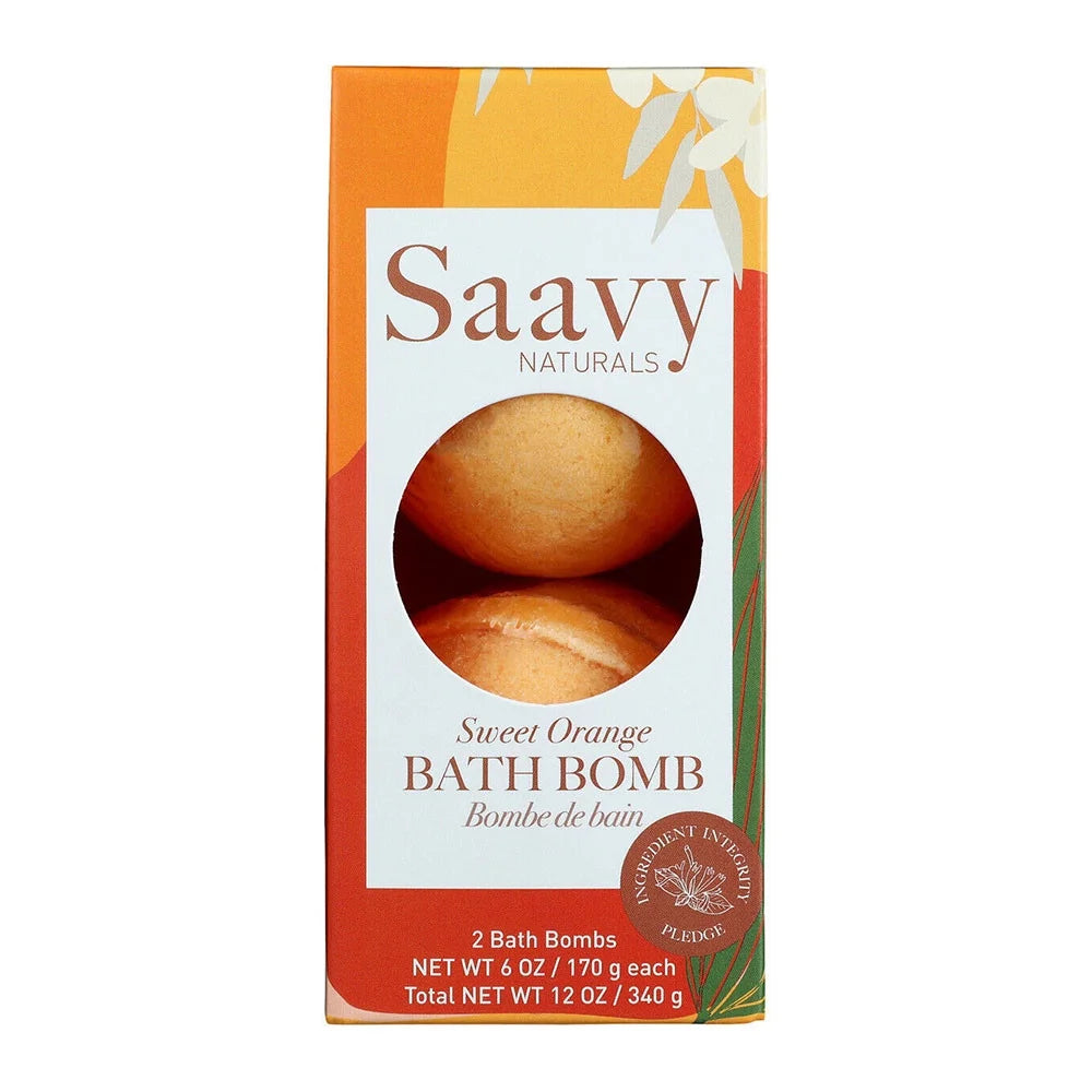 Saavy Naturals - Sweet Orange Bath Bomb, 12 oz (Pack of 1) - Gluten Free USA