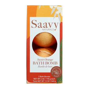 Saavy Naturals - Sweet Orange Bath Bomb, 12 oz (Pack of 1) - Gluten Free USA
