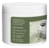 White container with green label featuring USDA Organic certification on a white background