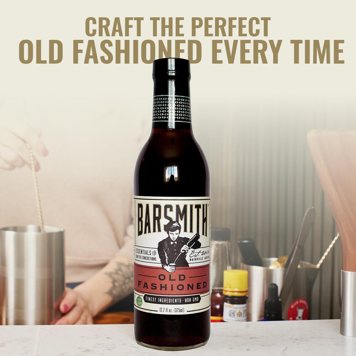 Barsmith Classic Old Fashioned Cocktail Mix, Premium Craft Cocktail, Case of 6 (12.7 fl oz)