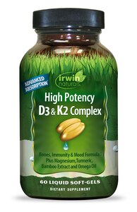 Irwin Naturals - D3 + K2 High Potency, 60 Softgels - Vitamin D Supplement