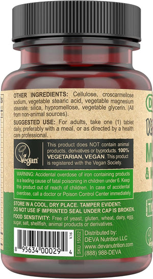 Deva Vegan Multivitamin and Mineral Supplement - 90 Tiny Tablets