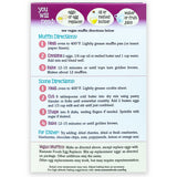 Instructions for making muffins on a white background