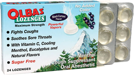 Olbas Lozenges Sugar-Free Black Currant (Pack of 12 - 24 Lozenges) - Cozy Farm 