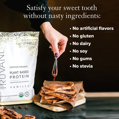 Truvani Vanilla Plant-Based Protein Powder - 10.47 Oz - Cozy Farm 