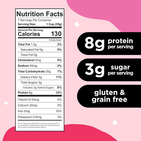 Three Wishes Strawberry Grain-Free Cereal, 8.6 oz., Pack of 6