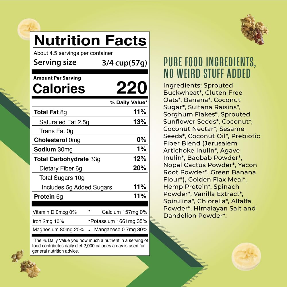 Living Intentions Activated Superfood Cereal, Banana Hemp, 6-Pack, 9 Oz Each