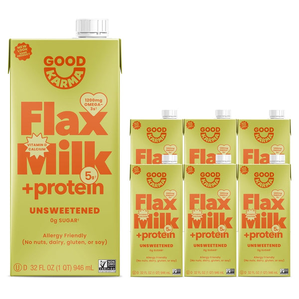 Good Karma Flax Milk Protein, Vanilla Unsweetened, 32 fl. oz., 6 pk.