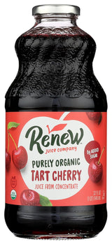 Renew Juice Company Organic Tart Cherry Juice, 32 Fl Oz Bottles, Pack of 6
