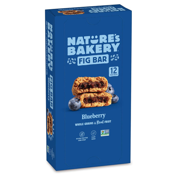 Nature's Bakery Blueberry Fig Bars, Stone Ground Whole Wheat, 2 oz, Pack of 12