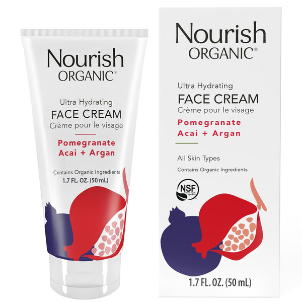Nourish Organic Ultra-Hydrating Argan & Pomegranate Facial Cream, 1.7 oz