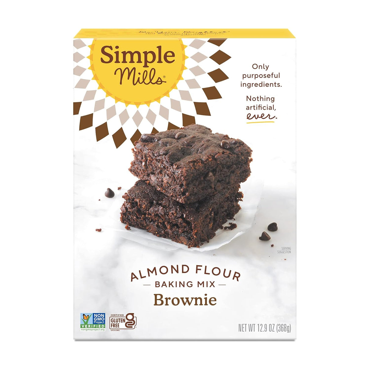 Simple Mills Gluten-Free Almond Flour Brownie Mix, 12.9 oz, Pack of 6