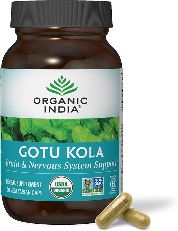 Organic India Gotu Kola Wellness Supplements, 90 Vegan Capsules