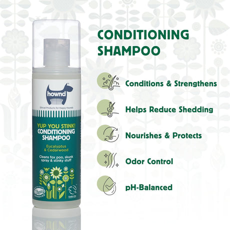 Hownd Yup You Stink - Conditioning Shampoo for Dogs, Eucalyptus & Cedarwood, 8.5 oz, Case of 6