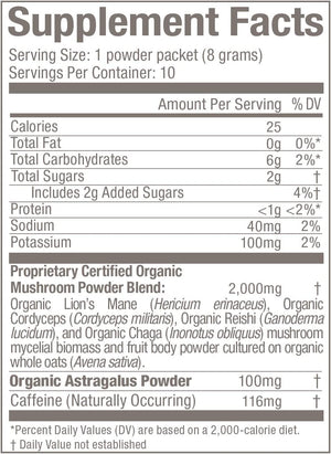 Om Mushroom Superfood Coffee Latte Blend Mushroom Powder, Single Serve, 10 Count, Lion's Mane, Cordyceps, Reishi, Chaga - Cozy Farm 