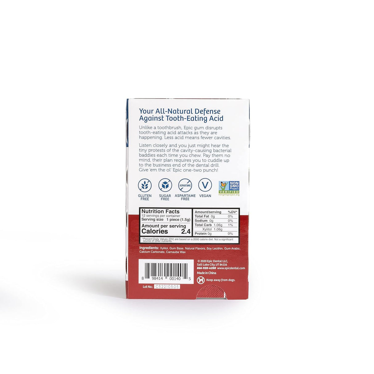 Box with nutritional information and product details on a white background