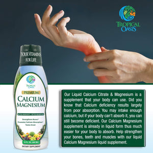 Tropical Oasis Liquid Calcium & Magnesium, Orange Flavor, 16 Fl. Oz.