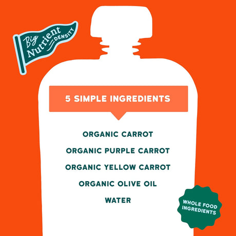 Serenity Kids Carrot Medley Pouch, Organic Baby Food, 3.5 oz, Pack of 6
