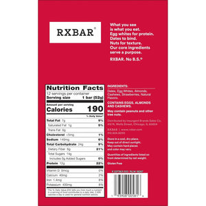 RXBAR Protein Bar - Strawberry - 1.83 Oz Bars, 12 Count - Real Food Protein