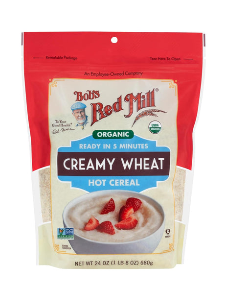 Bob's Red Mill Creamy Wheat Hot Cereal, Case of 4, 24 Oz – Whole Grain Breakfast Cereal