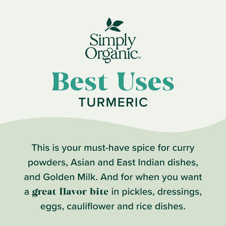 Simply Organic Ground Turmeric Root, 2.38 oz., Pack of 6