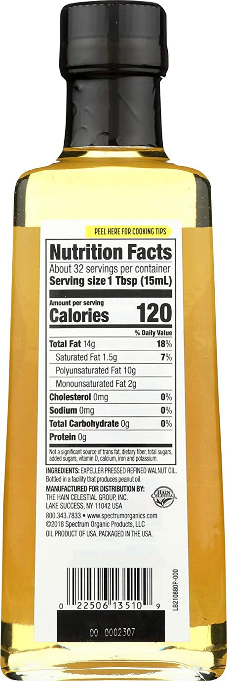 Spectrum Naturals Premium Refined Walnut Oil, Pack of 12 - 16 Fl Oz. - Cozy Farm 