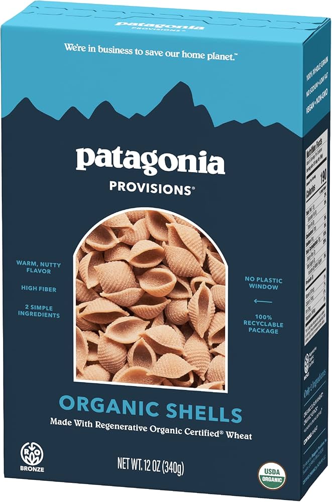 Patagonia Provisions - Organic Shell Pasta, 12 oz (Pack of 6) - USA Made