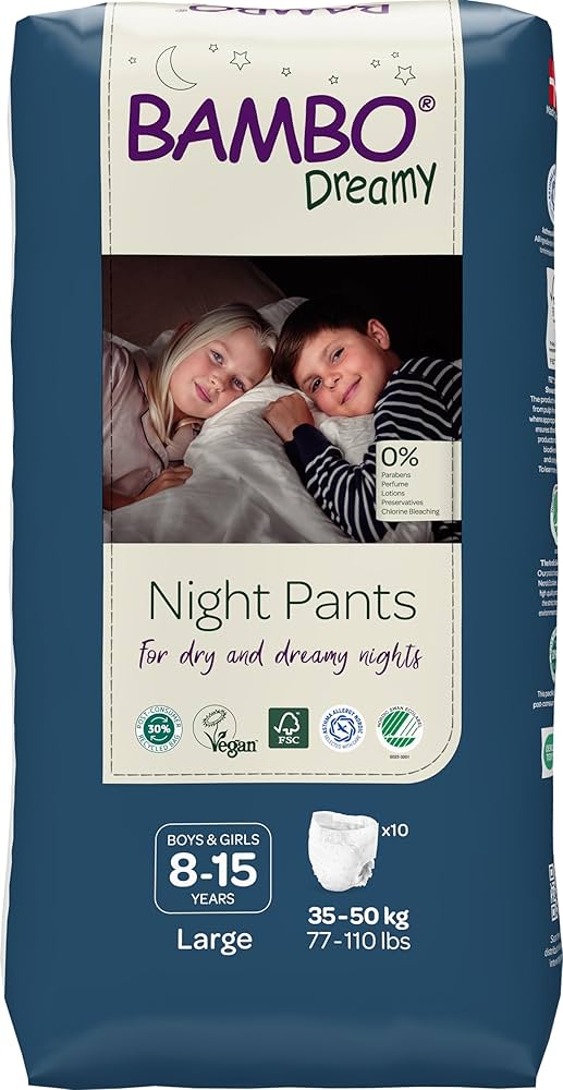 Bambo Nature Night Pants Girl 8-15 Yrs, 10 Ct (Pack of 6) - Overnight Protection Diapers