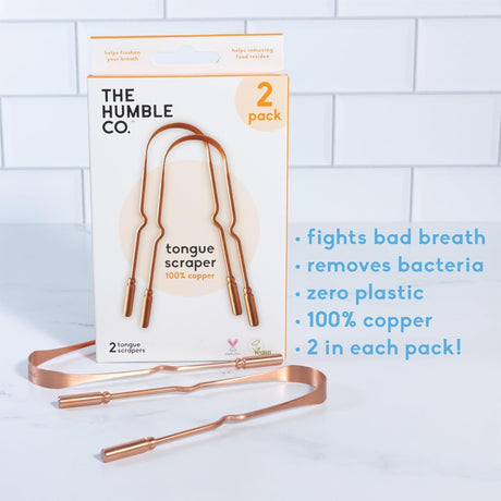 The Humble Co. Copper Tongue Scraper, 2 ct (Case of 6)