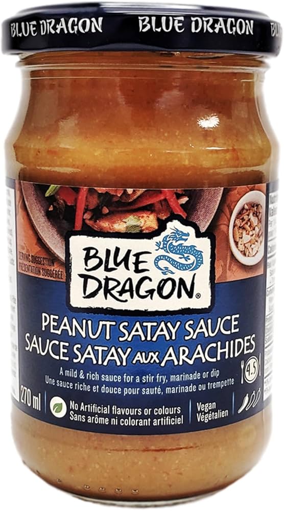 Blue Dragon Peanut Satay Sauce, 12 oz (Pack of 6) - Gluten-Free & Dairy-Free