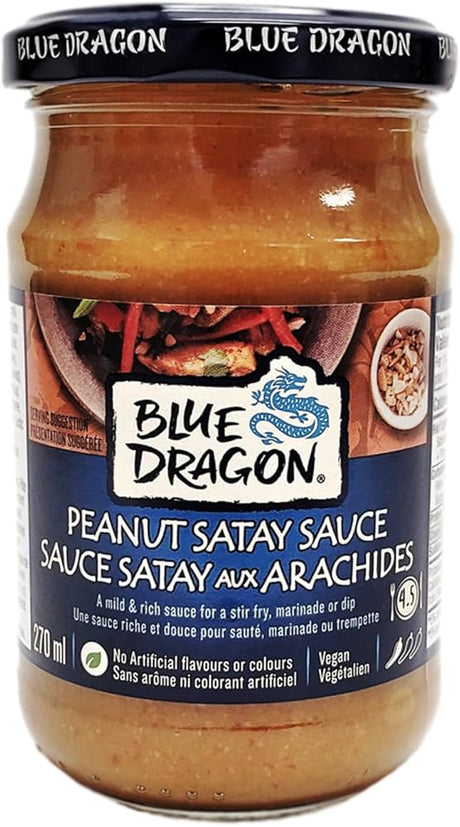 Blue Dragon Peanut Satay Sauce, 12 oz (Pack of 6) - Gluten-Free & Dairy-Free