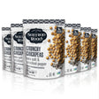 Saffron Road Crunchy Chickpeas packaging with chickpeas visible on a white background
